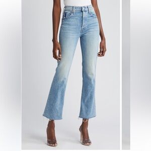 Mother Superior The Tripper High Waist Flood Frayed Flare Jeans Left in the Dust